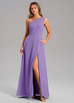 Azazie Phaedra Bridesmaid Dresses Tahiti A-Line One Shoulder Chiffon Dress image3