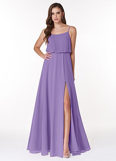 Azazie Lupe Abiti da Damigella Abito A-Line in Chiffon Blouson con Scollo a U Tahiti image1