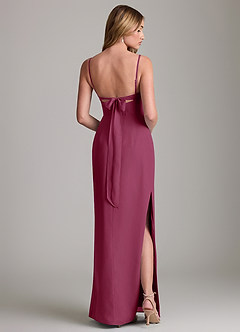 Azazie Mai Bridesmaid Dresses Mulberry Sheath Pleated Chiffon Dress image2