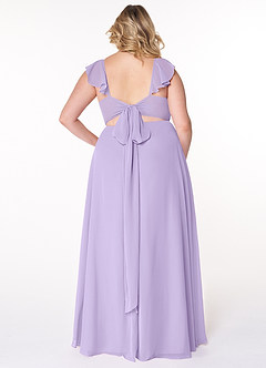 Azazie Everett Bridesmaid Dresses Lilac A-Line V-neck Ruched Chiffon Dress image7