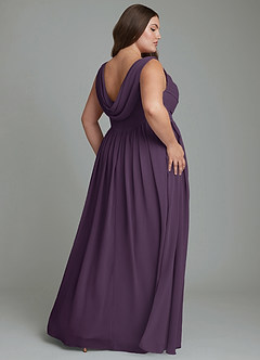 Azazie Novi Bridesmaid Dresses Plum A-Line Pleated Chiffon Dress image8
