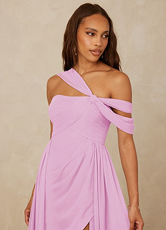 Christian Siriano Bridal for Azazie 1014 Bridesmaid Dresses Candy Pink A-Line Off the Shoulder Chiffon Dress image7