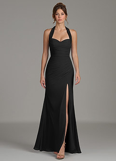 Azazie Destiny Bridesmaid Dresses Black Mermaid Sweetheart Neckline Chiffon Dress image3