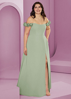 Barbie ♥ Azazie Bridesmaid Dresses Dusty Sage A-Line Off the Shoulder Chiffon Convertible Dress image11