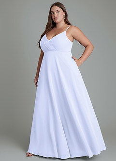 Azazie Amani Bridesmaid Dresses Lavender A-Line Pleated Chiffon Dress image10