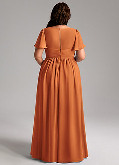 Azazie Verna Maternity Bridesmaid Dresses A-Line V-Neck Ruched Chiffon Floor-Length Dress image12