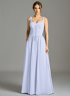 Azazie Porscha Suknie dla druhen Linia A Dekolt w kształcie serca Szyfon Do ziemi Sukienka image3