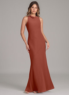 Azazie Allettie Bridesmaid Dresses Auburn Mermaid Chiffon Dress image6