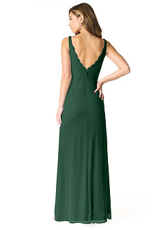 Azazie Verami Robes de demoiselle d'honneur Robe Sirène en Maille Dentelle Vert Foncé image2
