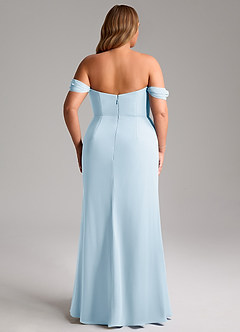 Azazie Saige Bridesmaid Dresses Sky Blue A-Line Off the Shoulder Chiffon Convertible Dress image16