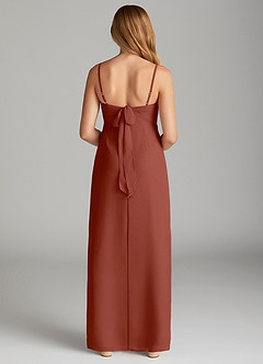 Azazie Mai Junior Auburn Sheath Pleated Chiffon Dress image2