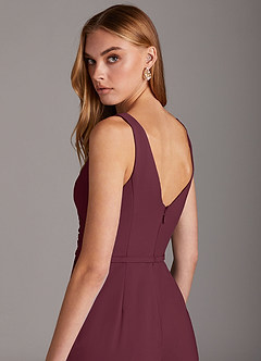 Azazie Ida Final Sale Black Pleated Stretch Chiffon Jumpsuit image7