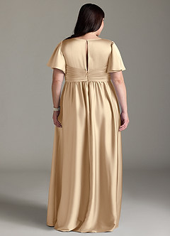 Azazie Verna Brautjungfernkleider für Schwangere A-Linie Gestreift Stretch-Satin Bodenlänge Kleid image11
