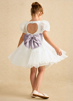 Azazie Debbie Blumenmädchenkleider Ballkleid Herzausschnitt Organza Kleid Elfenbein Dämmerung image6