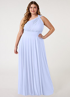 Azazie Charlize Brautjungfernkleider A-Linie One-Shoulder Gittergewebe Kleid Lavendel image6