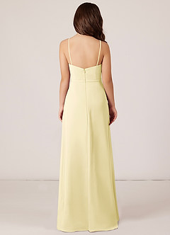 Azazie Kaylee Junior Abito A-Line in Chiffon Con Cintura Sorbetto Al Limone image2
