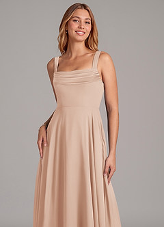 Azazie Shaude Bridesmaid Dresses English Rose A-Line Pleated Chiffon Dress image5