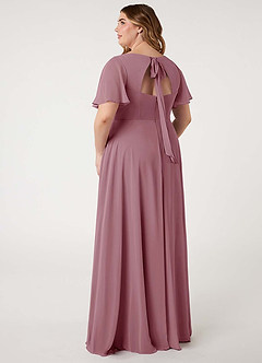 Azazie Kimber Bridesmaid Dresses Vintage Mauve A-Line Flounce Sleeve Chiffon Dress image12