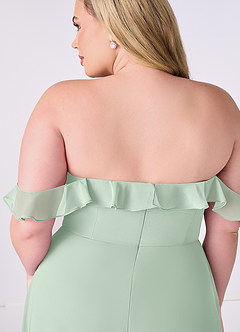 Barbie ♥ Azazie Bridesmaid Dresses Agave A-Line Off the Shoulder Chiffon Convertible Dress image11