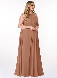 Azazie Kaleigh Bridesmaid Dresses Bronzer A-Line Pleated Chiffon Dress image10