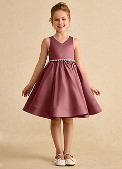 Azazie Julietta Flower Girl Dresses Amethyst Ball-Gown Convertible Tulle Dress image9