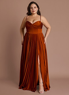 Styla Rust Pleated Maxi Dress image11