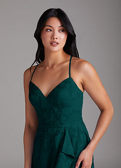 Azazie Naeem Robes de demoiselle d'honneur Robe Trapèze en Blumen-Burnout Vert Pin image6