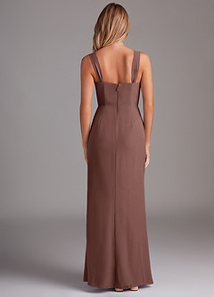 Azazie Denice Vestidos de damas de honor Vestido de Expresado de Gasa de Corte Recto con Plisado image2