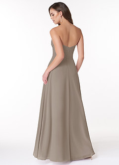 Azazie Arabella Allure Abiti da Damigella Abito Convertibile A-Line in Chiffon Scollo a Cuore Taupe image2