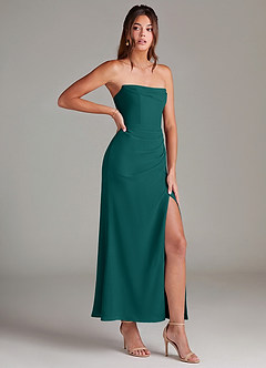 Azazie Leonis Bridesmaid Dresses Peacock Mermaid Strapless Chiffon Convertible Dress image8