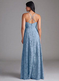 Azazie Naeem Bridesmaid Dresses Powder Blue A-Line Sweetheart Neckline Floral Burnout Dress image3