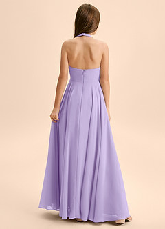 Azazie Kady Junior Abito A-Line in Chiffon Scollo a Cuore Lilla image2