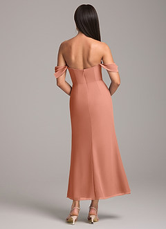 Azazie Saige Jurken voor bruidsmeisjes Converteerbaar Jurk van Chiffon met Kolom Off the Shoulder Meer Gesneden image5