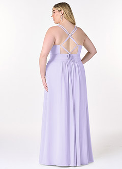 Azazie Farren Bridesmaid Dresses Lilac A-Line Pleated Chiffon Convertible Dress image11
