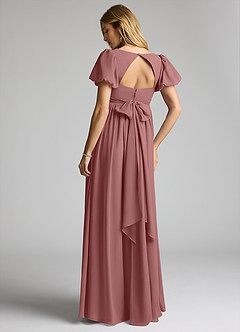 Azazie Madisynn Maternity Bridesmaid Dresses Bow Chiffon Floor-Length Dress image2
