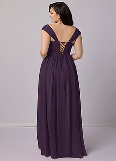 Barbie ♥ Azazie Bridesmaid Dresses Plum A-Line Corset Chiffon Dress image10