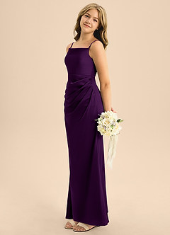 Azazie Renna Junior Robe Trapèze en Satin extensible Plissée Grain De Raisin image3