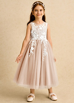 Azazie Sundae Flower Girl Dresses English Rose Ball-Gown Lace Dress image5