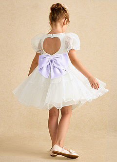 Azazie Debbie vestidos de niña de las flores Vestido de Marfil Lila de Organza de Princesa con Escote de Corazón image6