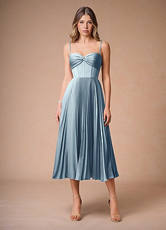 Midi jurk Léna Poederblauw image4
