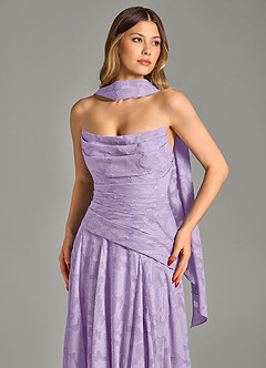 Azazie Gabriela Bridesmaid Dresses Lilac A-Line Strapless Floral Burnout Dress image8