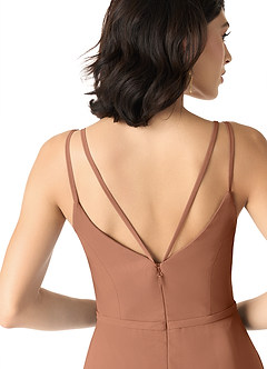 Azazie Janine Bridesmaid Dresses Bronzer A-Line V-Neck Chiffon Dress image5