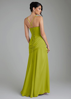 Azazie Toya At-home Try On Dresses Dusty Sage A-Line Corset Chiffon Dress image2