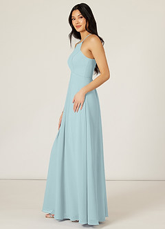 Azazie Sarah Final Sale Mist Empire Pleated Chiffon Dress image3