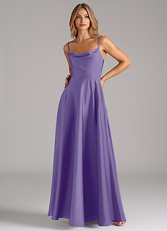 Azazie Elle Brautjungfernkleider A-Linie Plissee Stretch-Satin Kleid Tahiti image5
