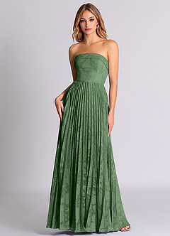 Azazie Mariana Bridesmaid Dresses Eucalyptus A-Line Strapless Floral Burnout Convertible Dress image1