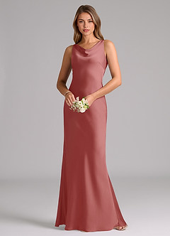 Azazie Allettie Bridesmaid Dresses Antique Rose Mermaid Stretch Satin Dress image3