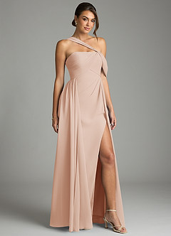 Azazie Kassandra Bridesmaid Dresses English Rose A-Line Off the Shoulder Chiffon Dress image5