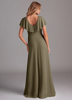 Azazie Lainey Bridesmaid Dresses Willow Green A-Line with Pockets Chiffon Dress image7
