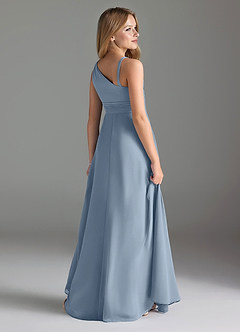 Azazie Dallas Junior Dusty Blue A-Line Pleated Chiffon Dress image5